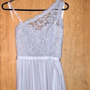 david’s bridal grey brides maid dress (worn once)